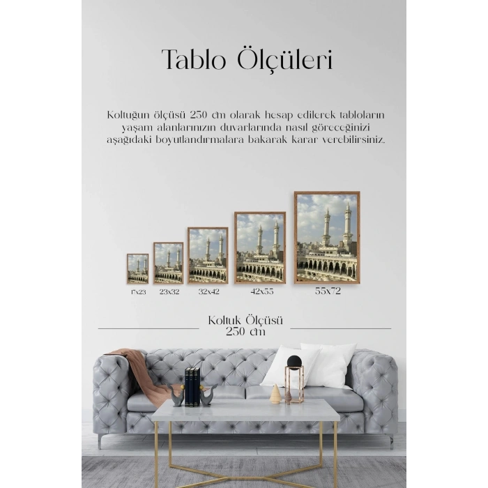 Kabe Camii Ahşap Çerçeveli Tablo 30 x 42