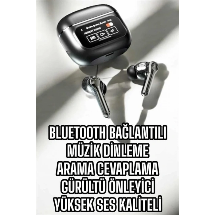 Kablosuz Dokunmatik Bluetooth Kulaklık Anc Ekranlı