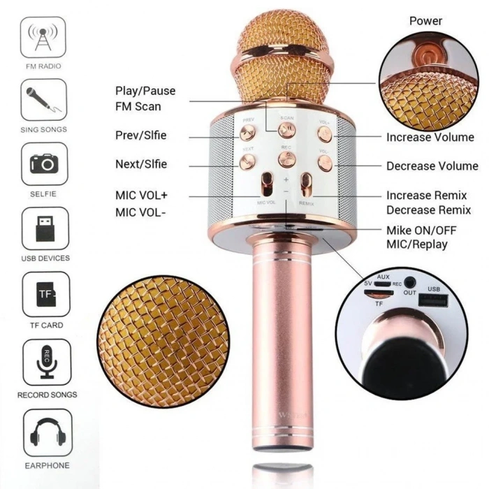 Kablosuz Karaoke Mikrofon Bluetooth İle Eğlencenizi Artırın