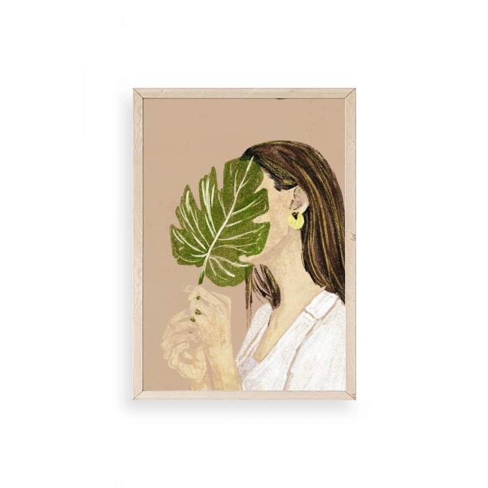 Kadın Ahşap Çerçeveli Tablo 17 x 23