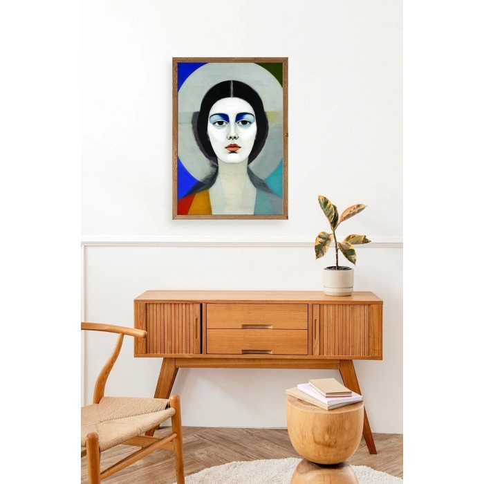 Kadın Ahşap Çerçeveli Tablo 17 x 23