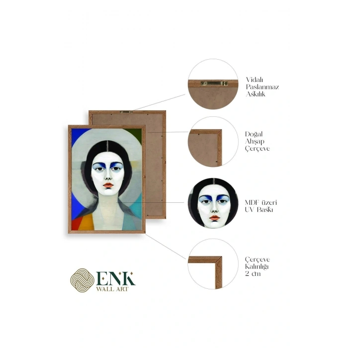 Kadın Ahşap Çerçeveli Tablo 17 x 23
