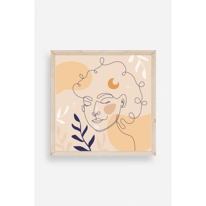 Kadın Ahşap Çerçeveli Tablo 23 x 23
