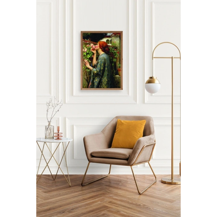 Kadın Ahşap Çerçeveli Tablo 23 x 30