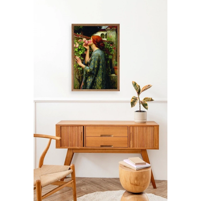 Kadın Ahşap Çerçeveli Tablo 23 x 30