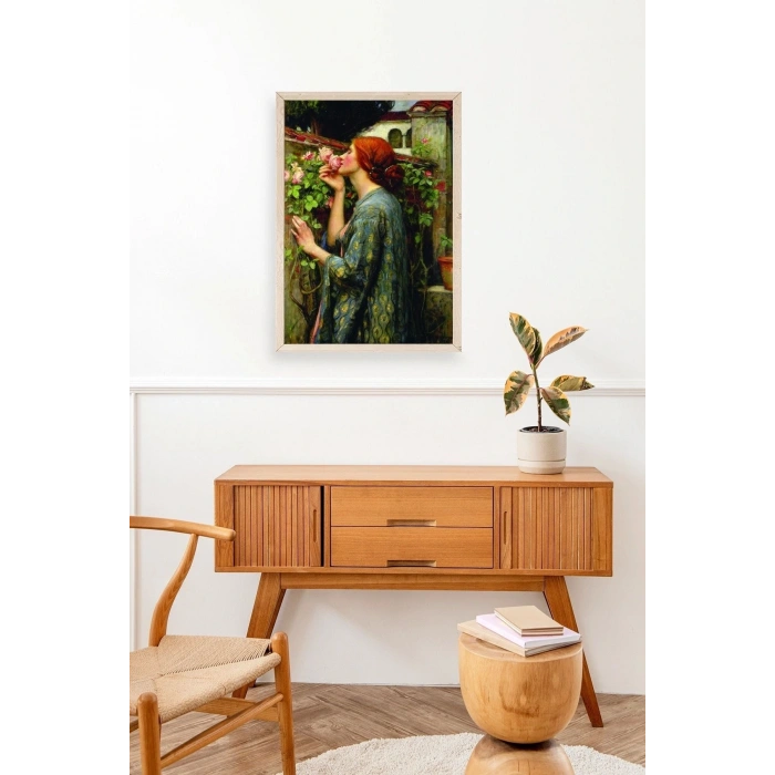 Kadın Ahşap Çerçeveli Tablo 23 x 30