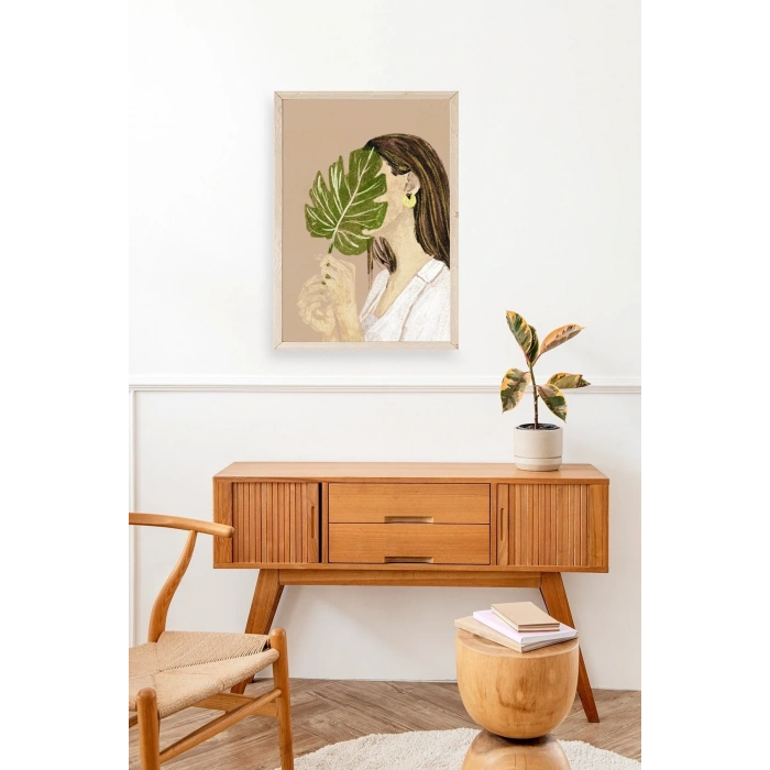 Kadın Ahşap Çerçeveli Tablo 23 x 30