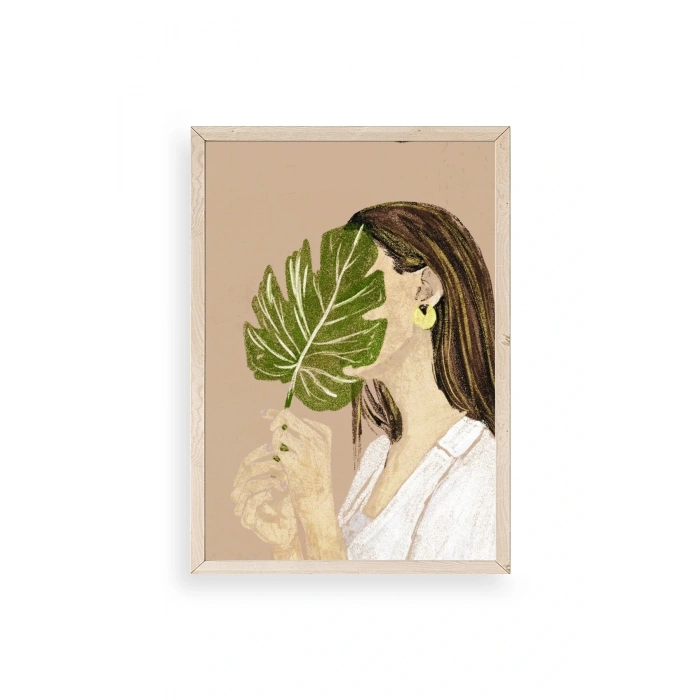 Kadın Ahşap Çerçeveli Tablo 30 x 42