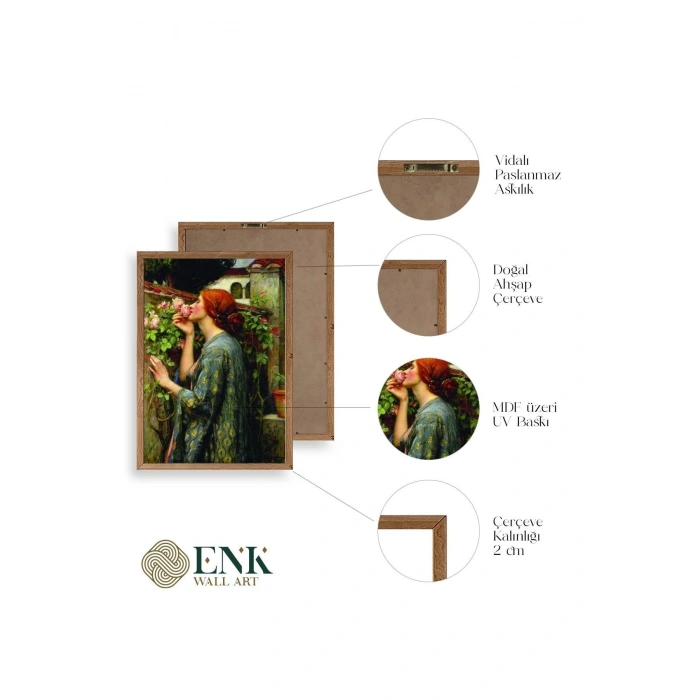 Kadın Ahşap Çerçeveli Tablo 30 x 42
