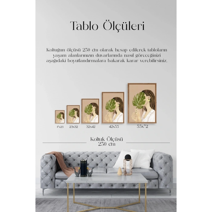 Kadın Ahşap Çerçeveli Tablo 30 x 42