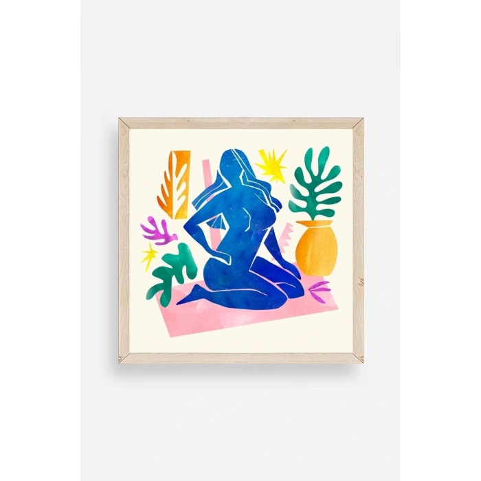 Kadın Ahşap Çerçeveli Tablo 42 x 42