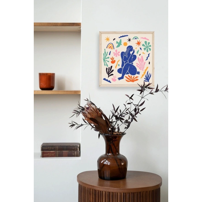 Kadın Ahşap Çerçeveli Tablo 42 x 42