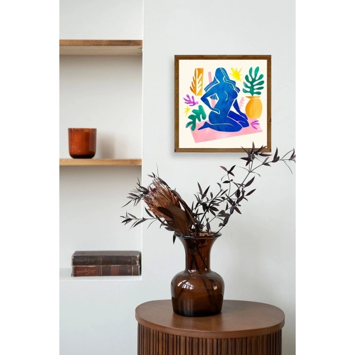 Kadın Ahşap Çerçeveli Tablo 42 x 42