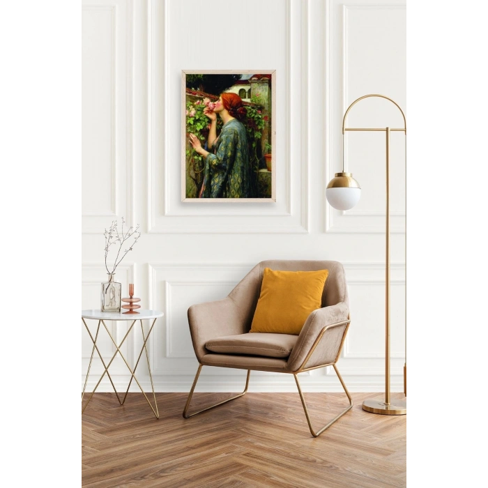 Kadın Ahşap Çerçeveli Tablo 50 x 70