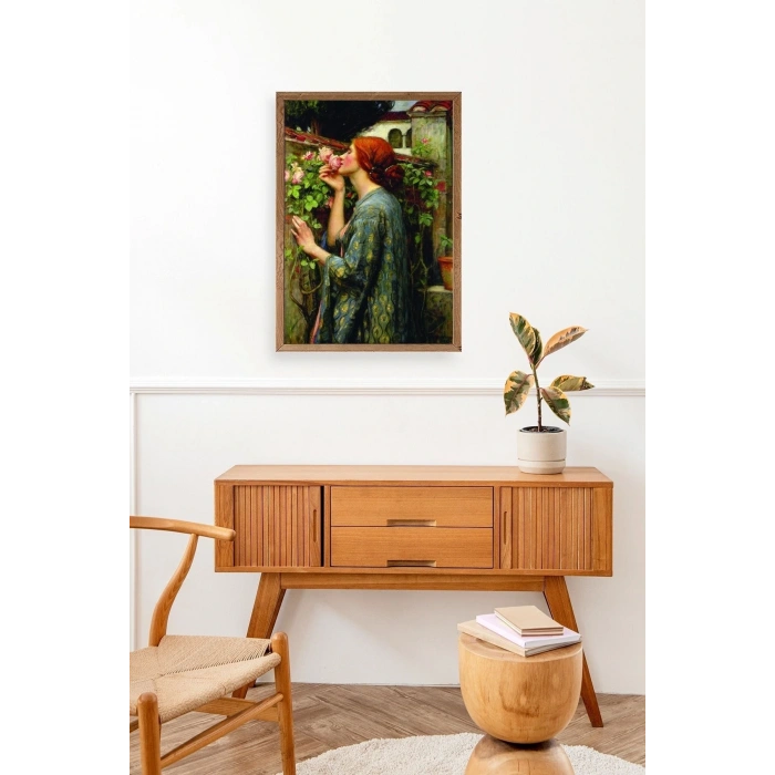 Kadın Ahşap Çerçeveli Tablo 50 x 70