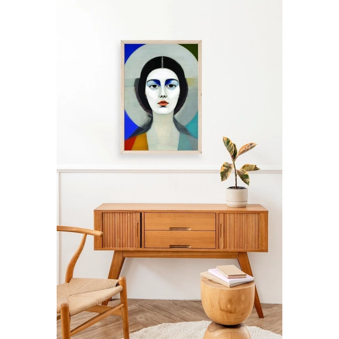 Kadın Ahşap Çerçeveli Tablo 50 x 70