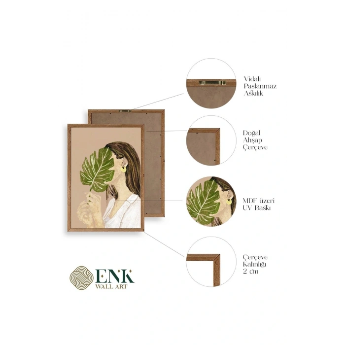 Kadın Ahşap Çerçeveli Tablo 50 x 70