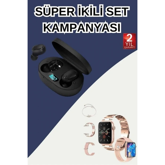 Kadın Akıllı Saat Ve Kulaklık Seti 41 Mm Bluetooth
