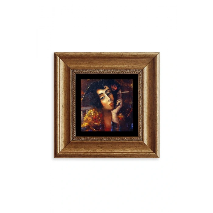 Kadın Çerçeveli Taş Tablo 20 cm