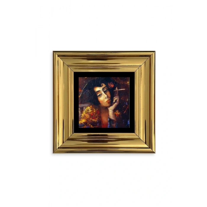 Kadın Çerçeveli Taş Tablo 20 cm