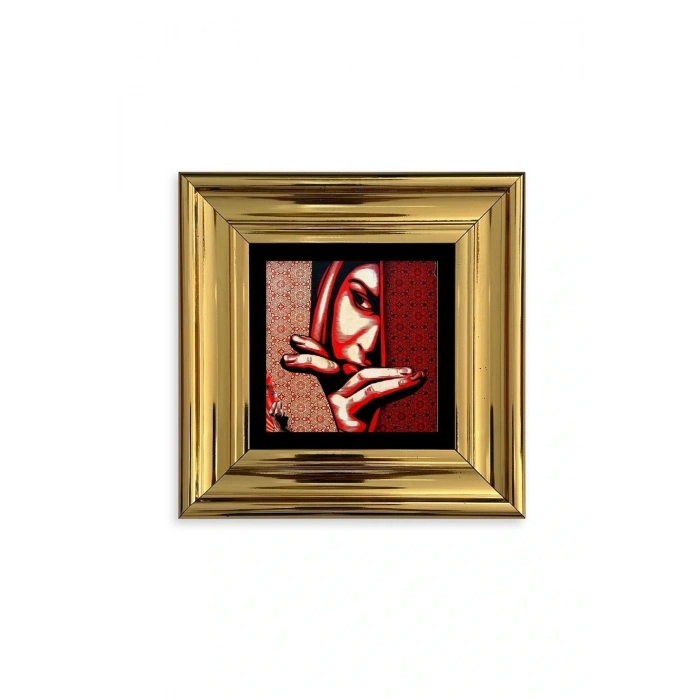 Kadın Çerçeveli Taş Tablo 20 cm