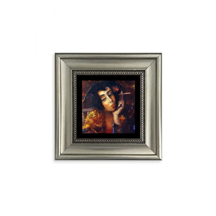 Kadın Çerçeveli Taş Tablo 20 cm