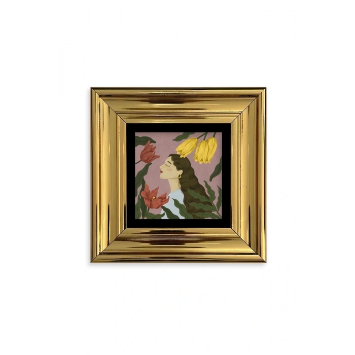 Kadın Çerçeveli Taş Tablo 20 cm