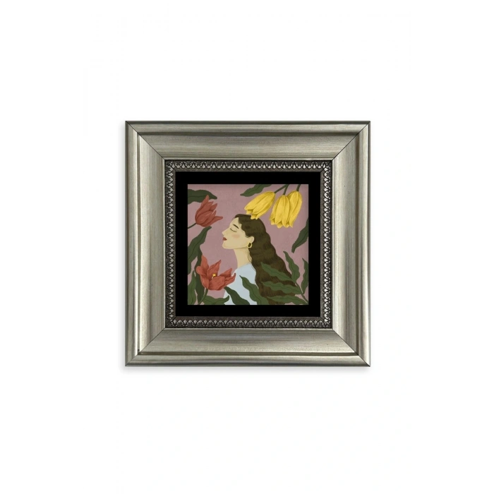 Kadın Çerçeveli Taş Tablo 20 cm