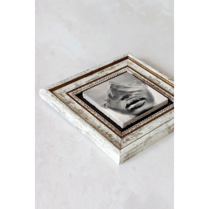 Kadın Çerçeveli Taş Tablo , Çerçeveli Taş Duvar Dekoru-enkcrcvtbl-00157 20 cm