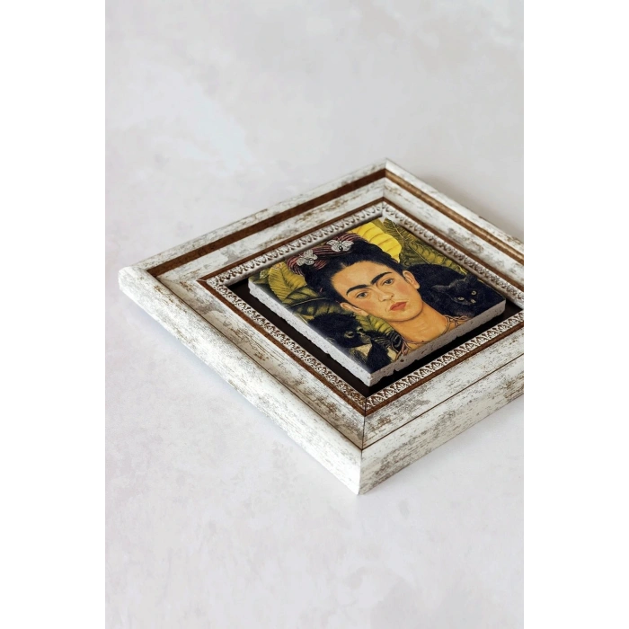 Kadın Çerçeveli Taş Tablo , Çerçeveli Taş Duvar Dekoru-enkcrcvtbl-00158 20 cm