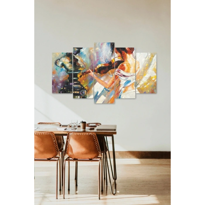 Kadın Keman 5 Parçalı Mdf Tablo 60 x 100