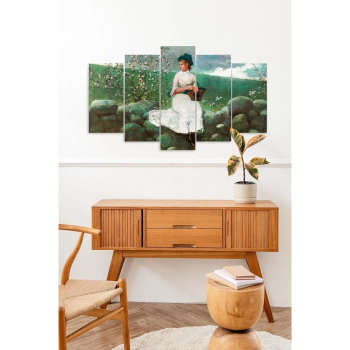 Kadın Manzarası 5 Parçalı Mdf Tablo 60 x 100