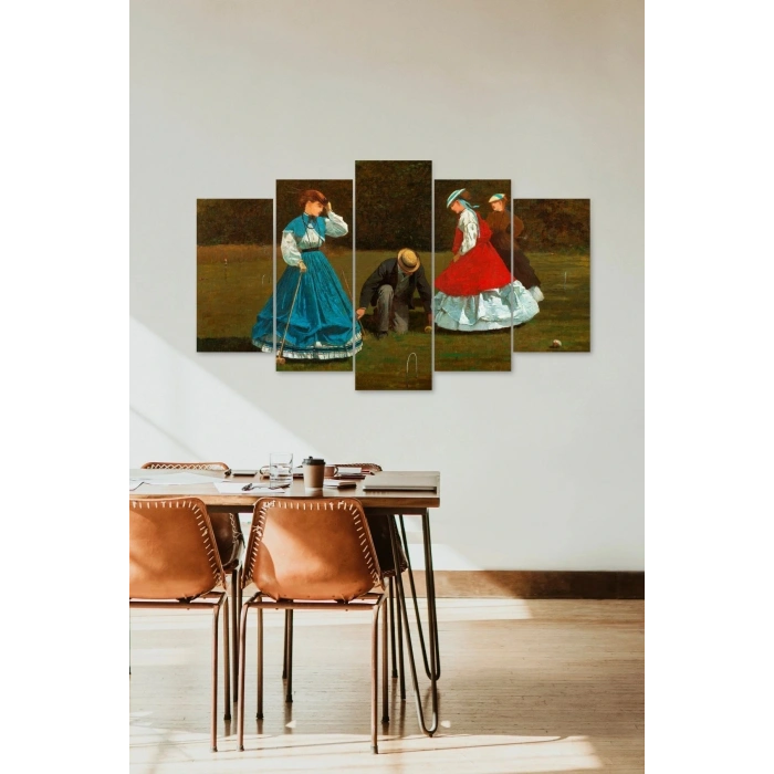 Kadın Manzarası5 Parçalı Mdf Tablo 60 x 100