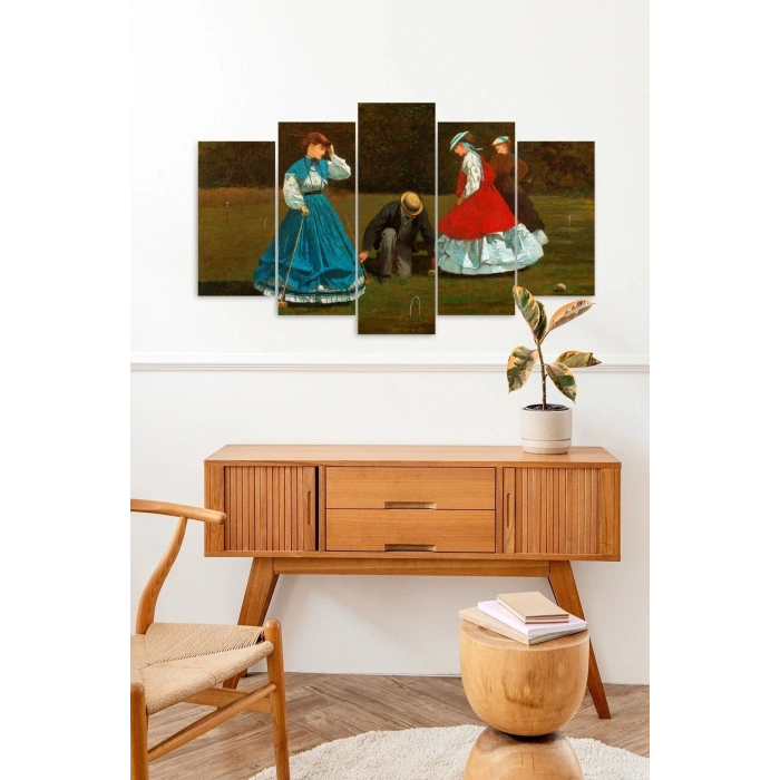 Kadın Manzarası5 Parçalı Mdf Tablo 60 x 100