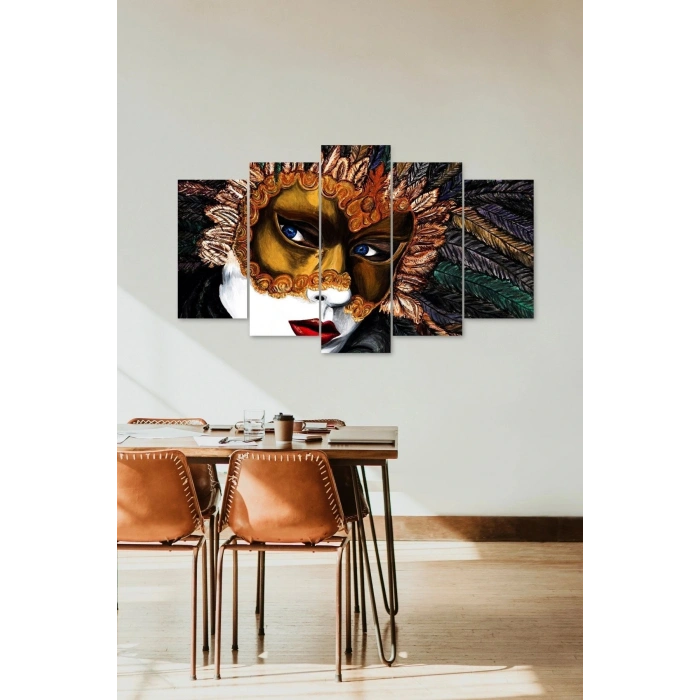 Kadın Maske 5 Parçalı Mdf Tablo 60 x 100
