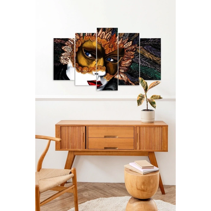 Kadın Maske 5 Parçalı Mdf Tablo 60 x 100