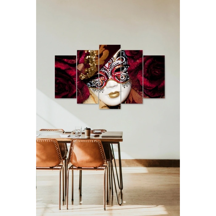 Kadın Maske 5 Parçalı Mdf Tablo 60 x 100
