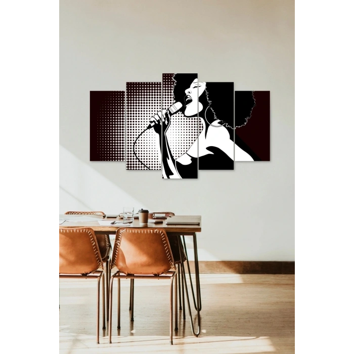 Kadın Şarkı 5 Parçalı Mdf Tablo 60 x 100
