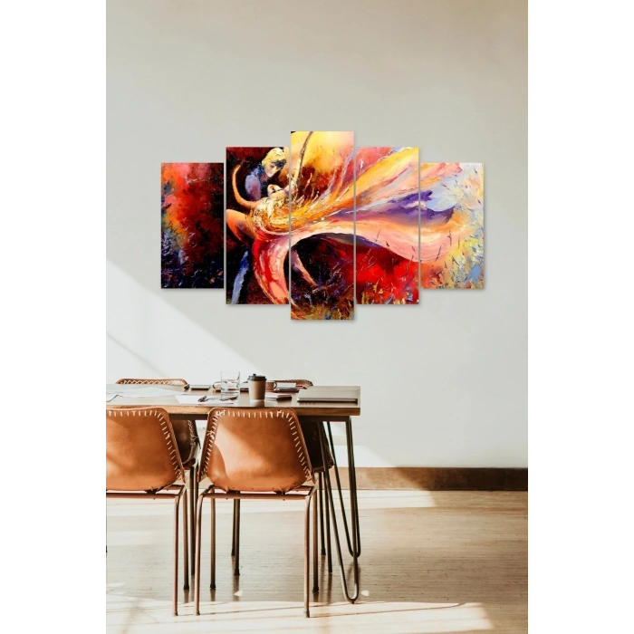 Kadın ve Erkek Dans 5 Parçalı Mdf Tablo 60 x 100