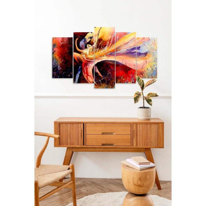 Kadın ve Erkek Dans 5 Parçalı Mdf Tablo 60 x 100