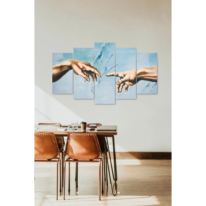 Kadın ve Erkek Kavuşamayanlar Manzarası 5 Parçalı Mdf Tablo 60 x 100