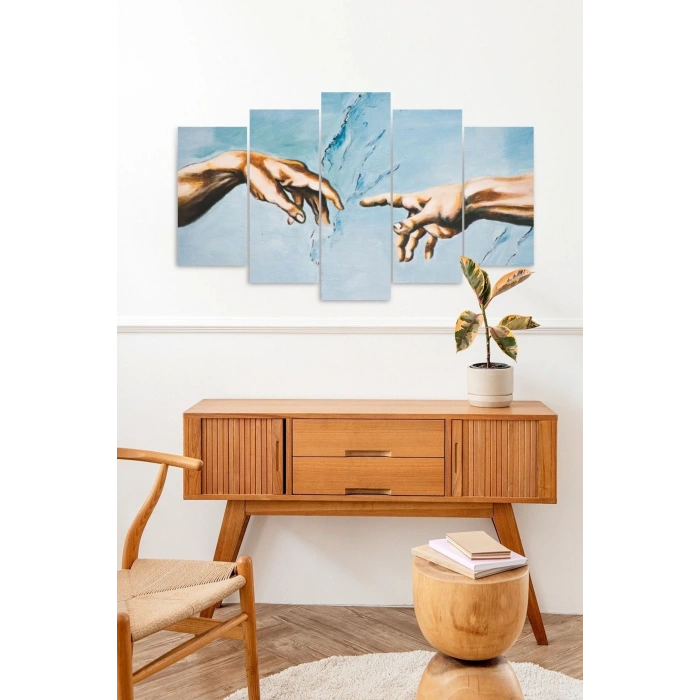 Kadın ve Erkek Kavuşamayanlar Manzarası 5 Parçalı Mdf Tablo 60 x 100
