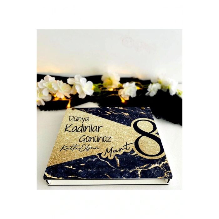 Kadınlar Günü Ahşap Kutulu Ahşap Defter Kalem Seti