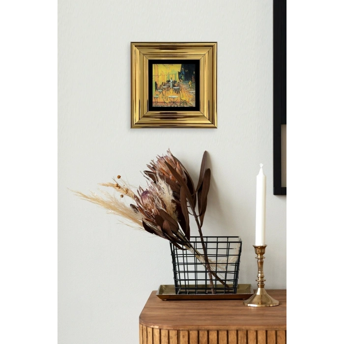 Kafe Çerçeveli Taş Tablo 20 cm