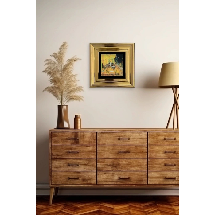 Kafe Çerçeveli Taş Tablo 20 cm