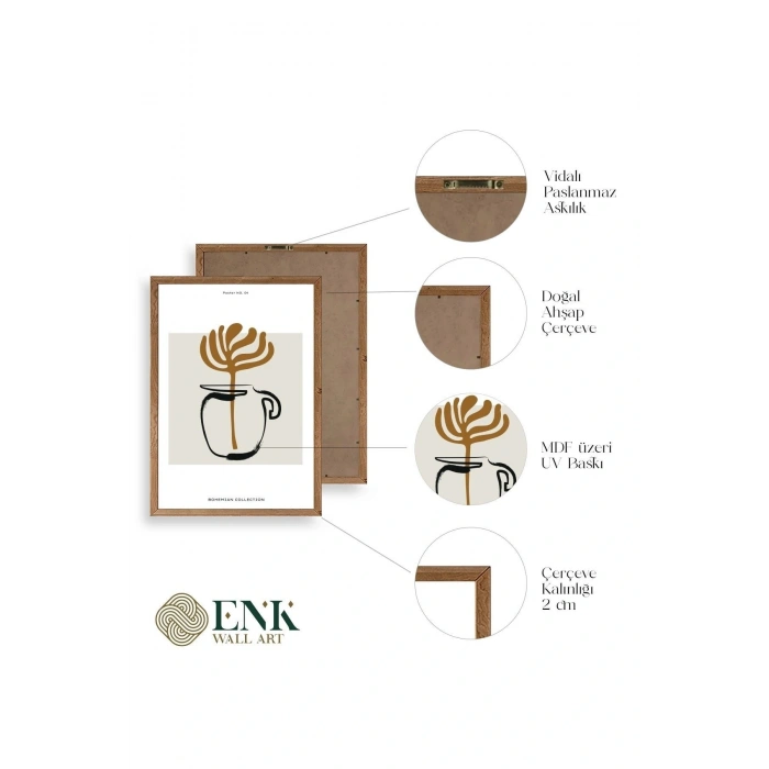 Kahve Ahşap Çerçeveli Tablo 17 x 23