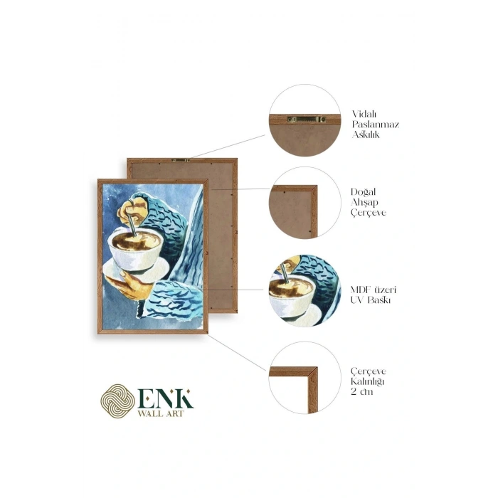 Kahve Ahşap Çerçeveli Tablo 17 x 23