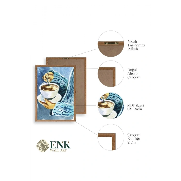 Kahve Ahşap Çerçeveli Tablo 23 x 30