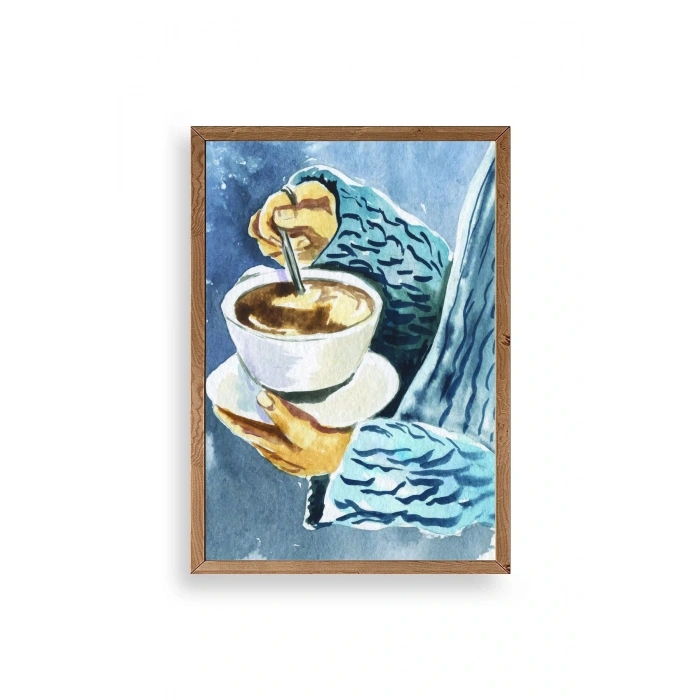 Kahve Ahşap Çerçeveli Tablo 50 x 70