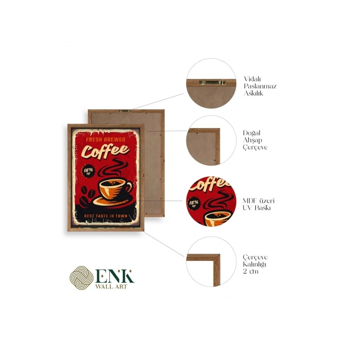Kahve Ahşap Çerçeveli Tablo 50 x 70
